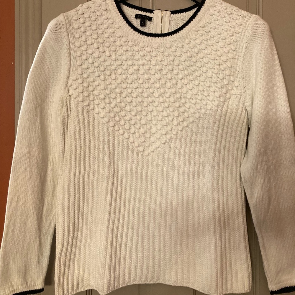 White Textured Sweater